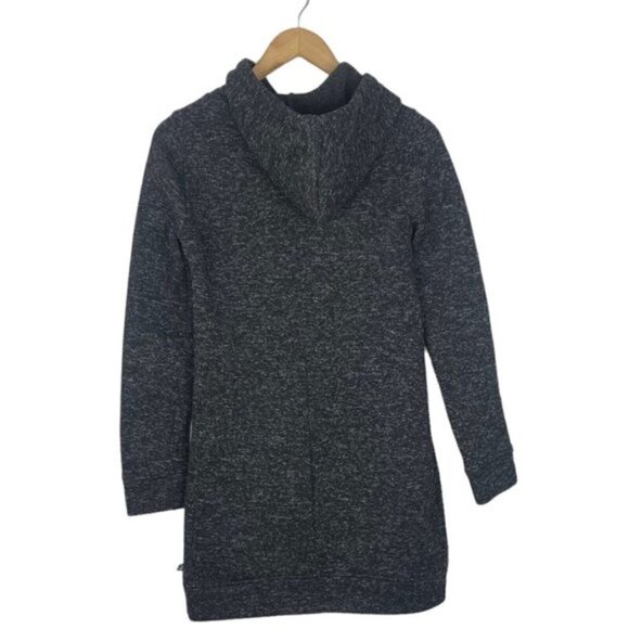 Fabletics Heathered Charcoal Grey Yukon Hooded Sweatshirt Tunic Dress Pockets XS - Picture 5 of 12